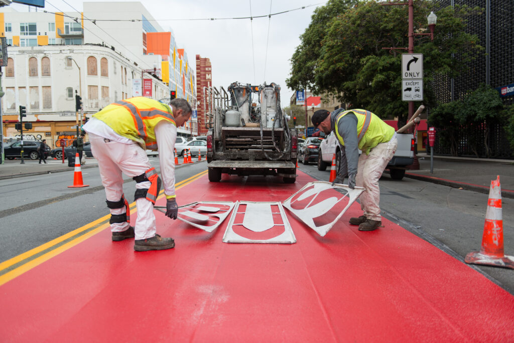 Mission Street Bus Lane, Photo Credit SFMTA