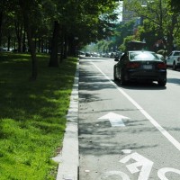 Left-side Bike Lanes on Commonwealth Avenue, Boston, MA