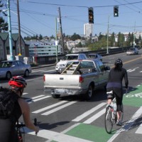 Green Bike Lane at Eastlake and Fuhrman Avenue East, Seattle, WA