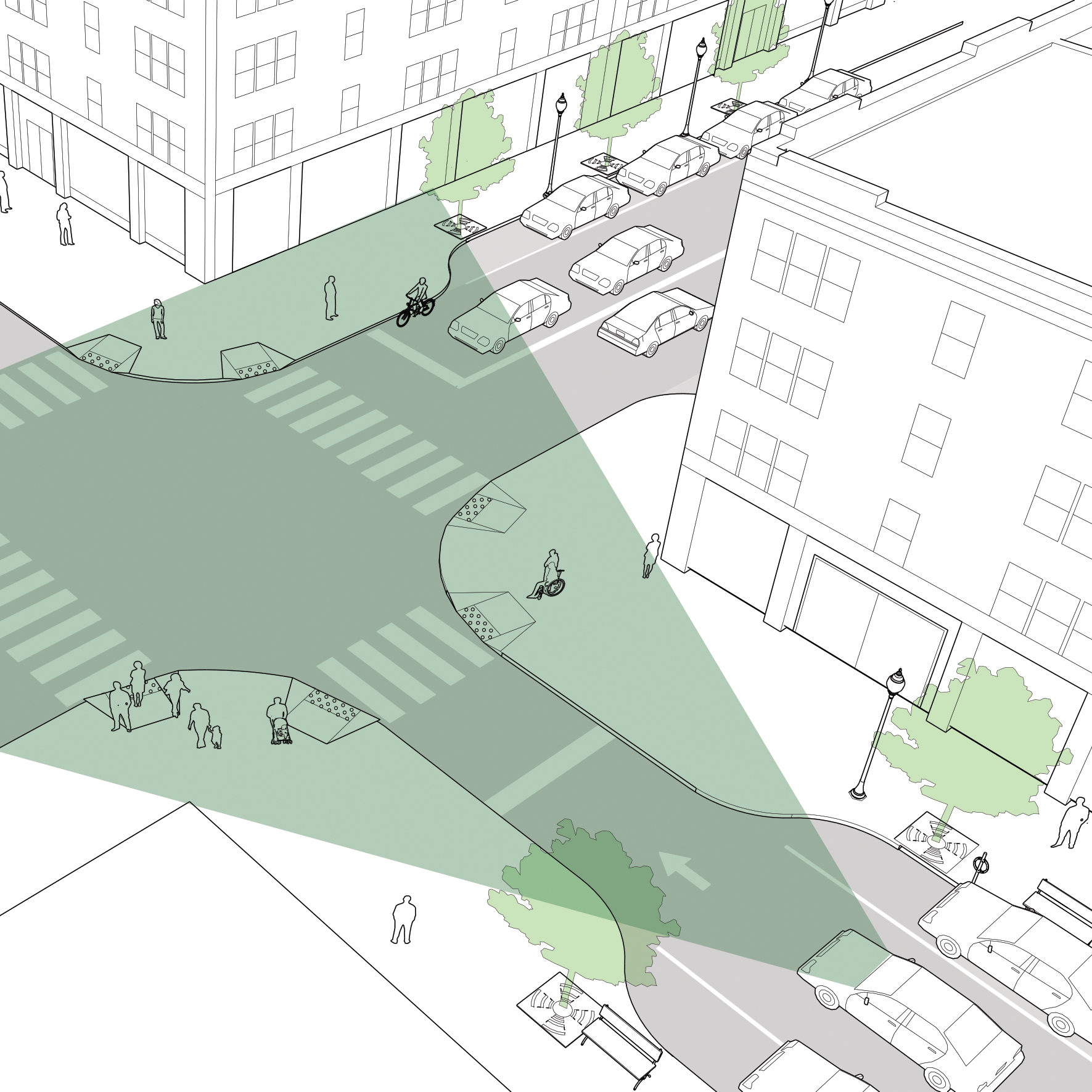 Организация жилой зоны. План улицы. Проектирование велодорожек. Проектирование улиц. Графическая карта организации городского пространства.