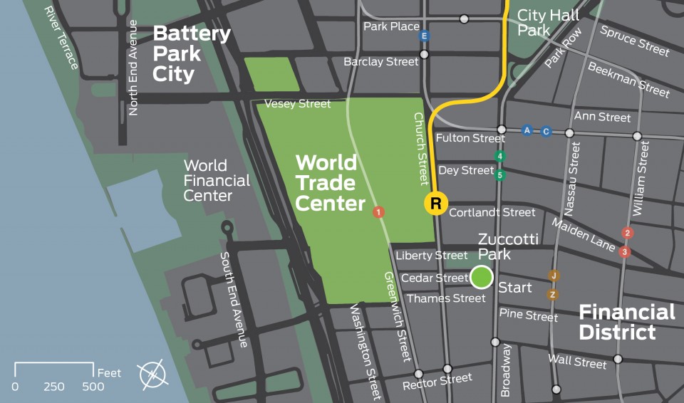 World Trade Center Location Map