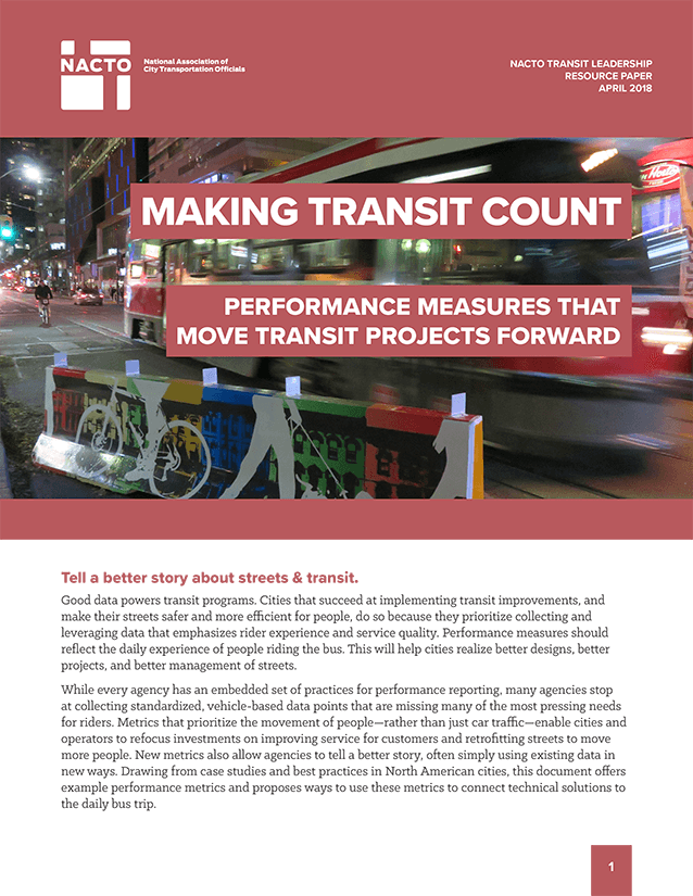 Making Transit Count: Performance Measures that Move Transit Projects Forward