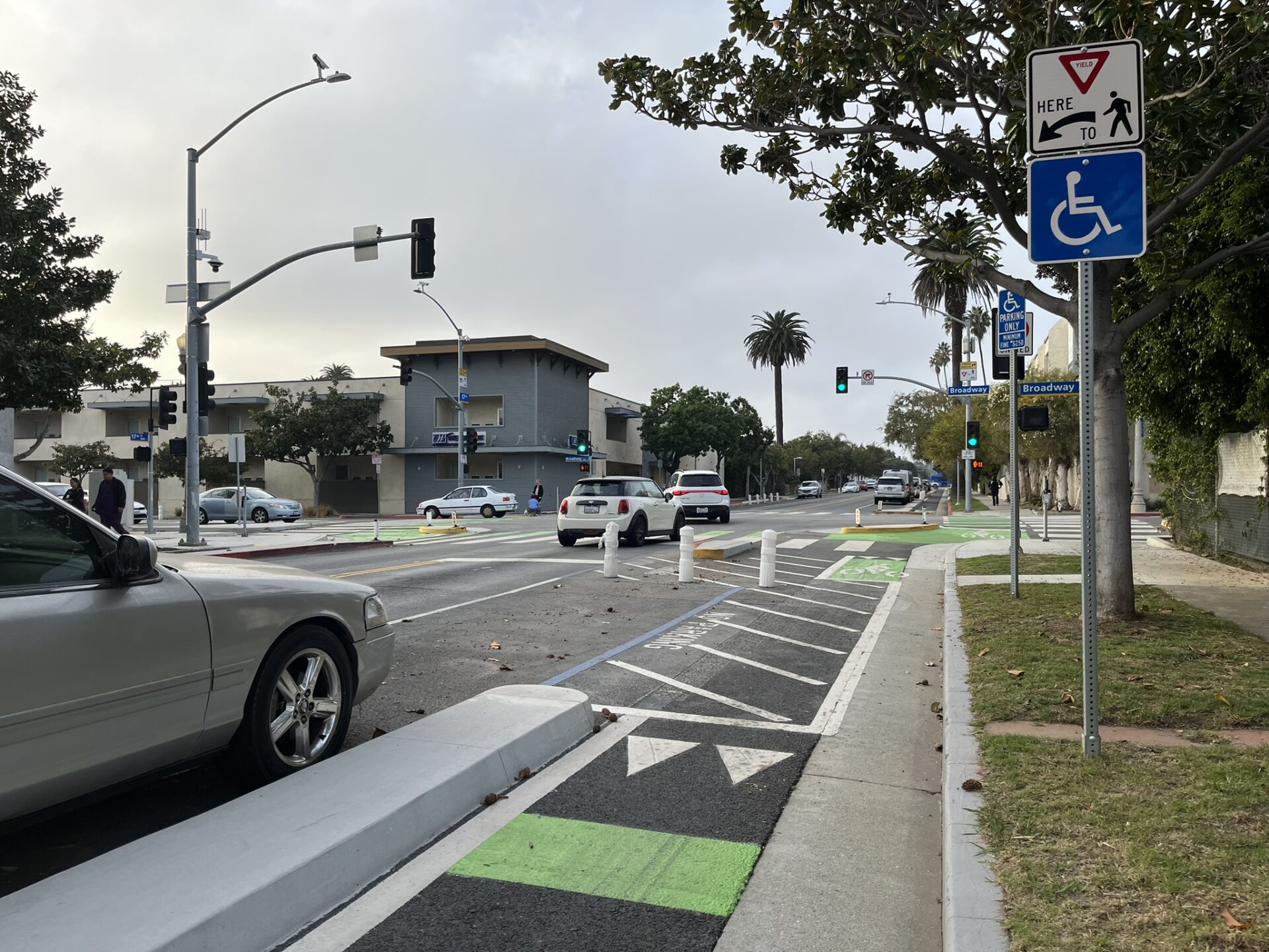 An on-street accessible parking space
