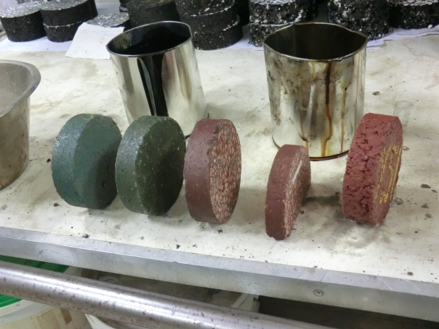 Embedded Colored Pavement Core Samples
