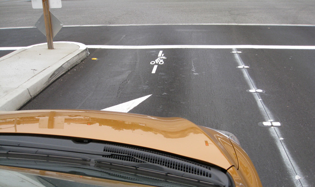 Bicycle Detection Marking in Left Turn Lane  - Milpitas, CA