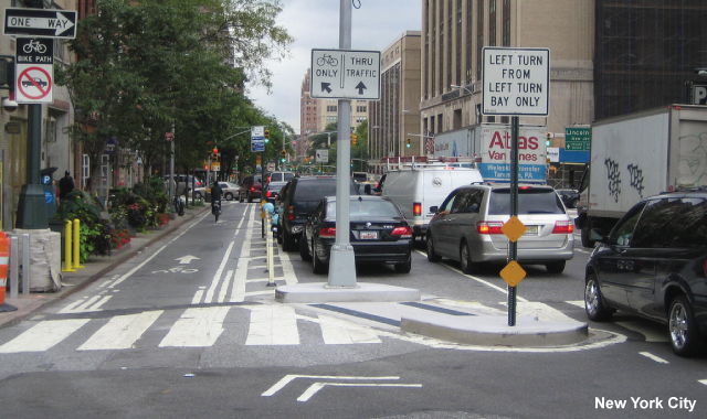 One Way Protected Cycle Track - New York City, NY