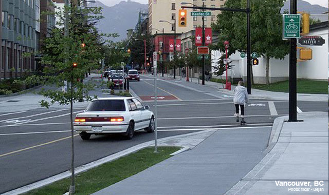 Raised Cycle Track - Vancouver, BC