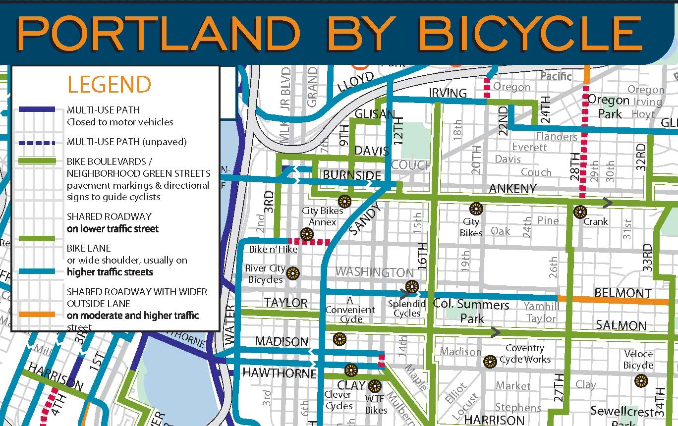 Bicycle Network - Portland, ORThe Portland bicycle network provides bicycle boulevards as an alternative to riding on high traffic streets.