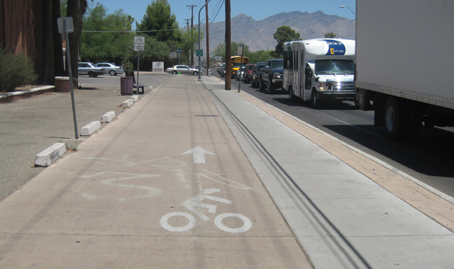 Two Way Cycle Track Connection on Bicycle Boulevard - Tucson, AZ