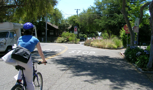 Diagonal Diverter - Berkeley, CADiagonal diverters prevent through passage of motor vehicles without impeding bicycle traffic.